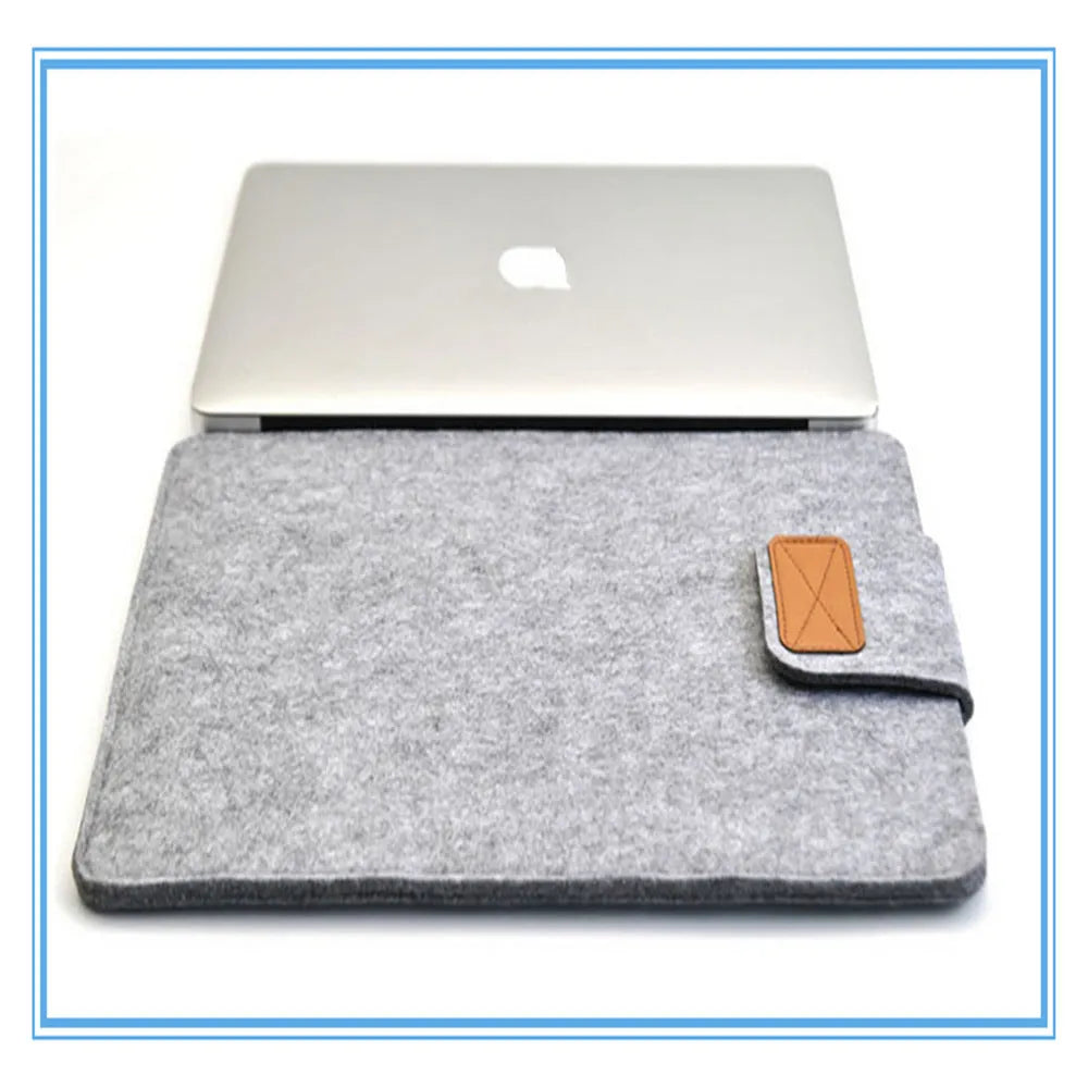 Khaki clamshell laptop clutch bag with frosted finish, open to show plush-lined interior and corner protector.