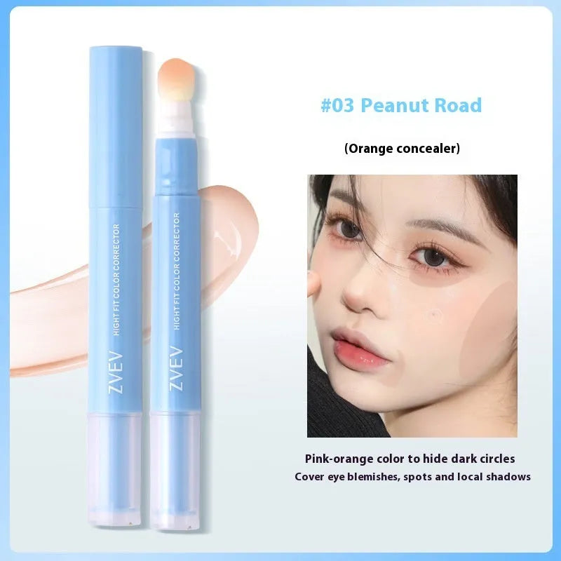 Clothing concealer cream with sponge brush applicator in three shades: brightening, pink flesh, and flesh colour