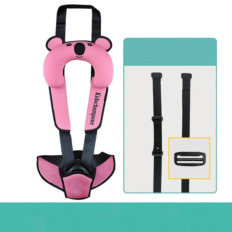Cute Number One portable child car seat belt retainer in pink, red, or blue.