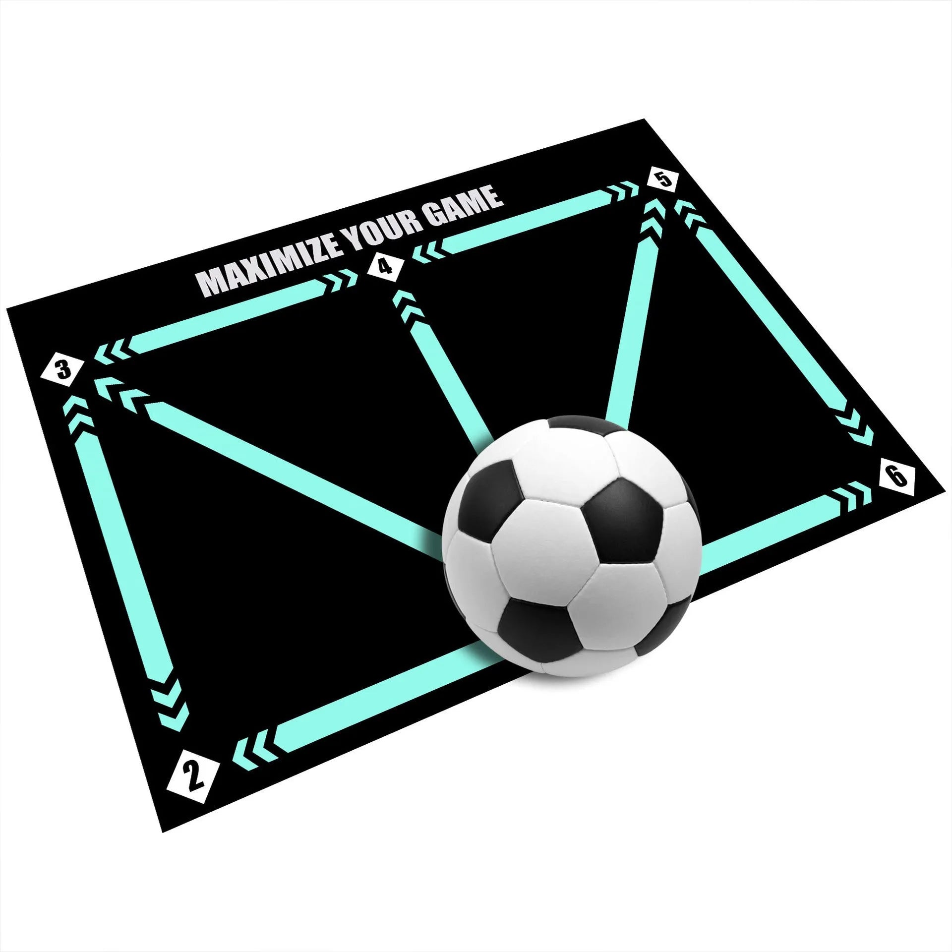 Rubber football training mat in cushion colour with socks included for indoor skill practice