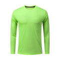 Men's solid-colour quick-drying polyester running top in white, black, sky blue, or fluorescent green, sizes S to 3XL