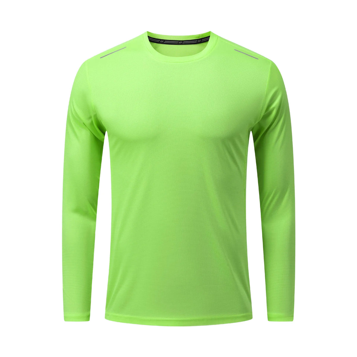 Men's solid-colour quick-drying polyester running top in white, black, sky blue, or fluorescent green, sizes S to 3XL