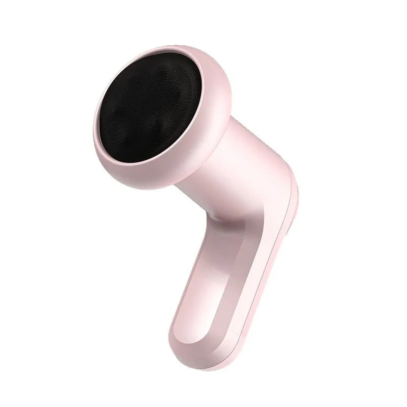 Pink, white, and black USB electric massager for spine, back, and leg massage.