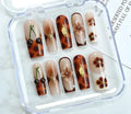 Wear Nail Painting kit with jelly glue, rubbing strip, and nail patch in SGJ-A2-0026 colour for cute French style manicures.