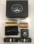 Men's beard grooming kit with beard roller and SPF50 moisturising formula in Suit series packaging