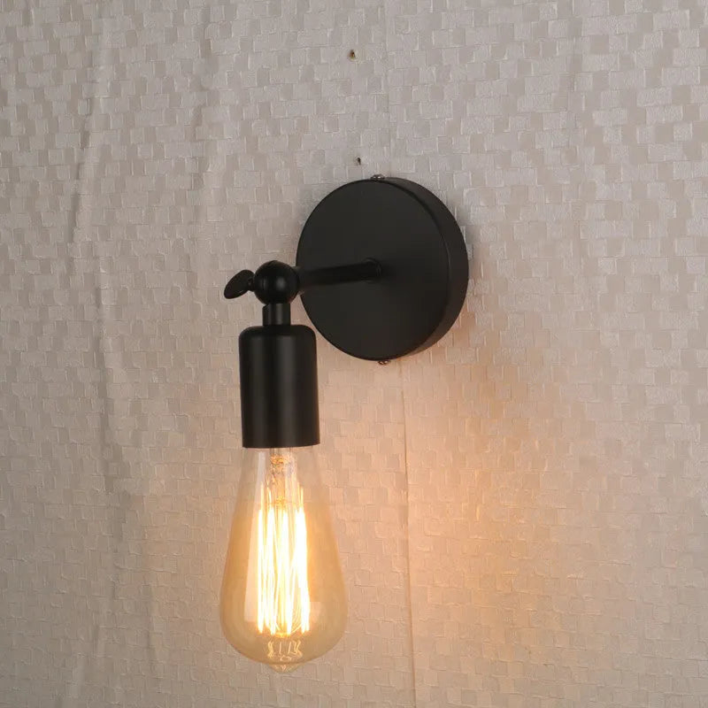 American black industrial style small wall lamp wrought iron antique finish indoor