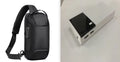 Black 20000mAh power bank portable charger with charging cable