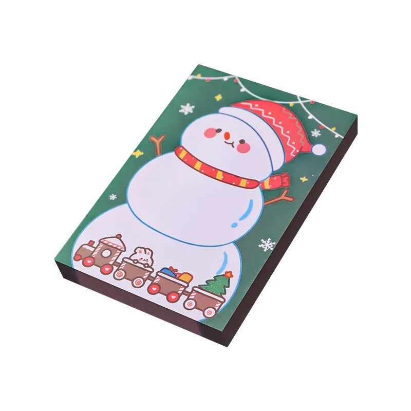 Cartoon Christmas sticky notes book with festive holiday designs