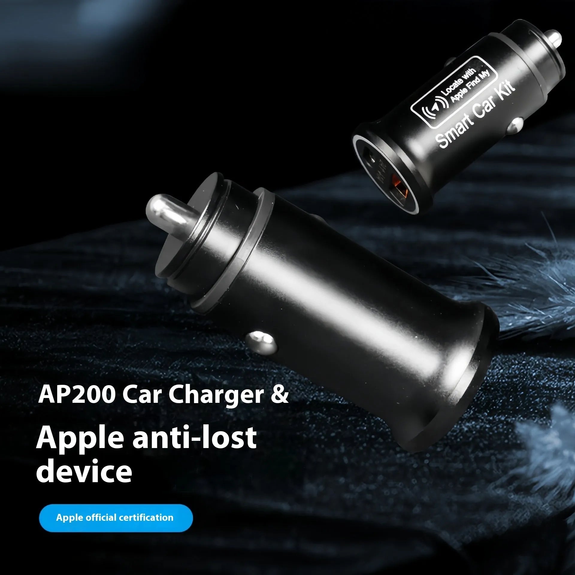 Black OBD-II port GPS car tracker with connector for plug-in vehicle location monitoring