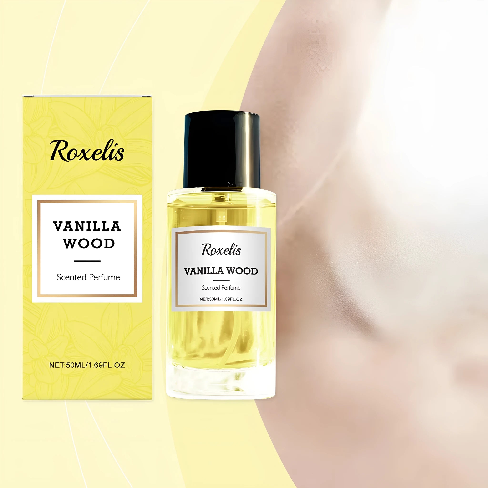 50ml vanilla musk perfume spray bottle with glycerol and botanical extracts