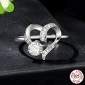 Heart-shaped electroplated ring for women, US sizes 6, 7 and 8, 0.5ct certificate colour option