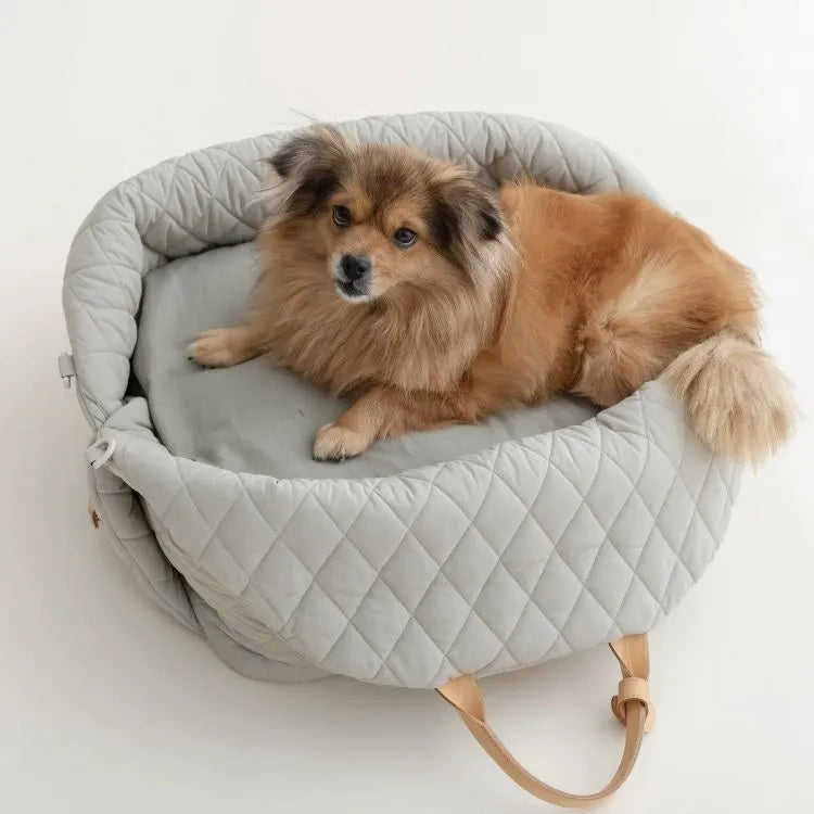 Removable nylon waterproof pet bag in khaki, grey green, pink, beige or black, large 45x34x38cm and small 45x22x34cm