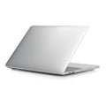 Transparent and black PC hard shell protective cases for Apple MacBook Pro 14.2 and 16.2 inch laptops.