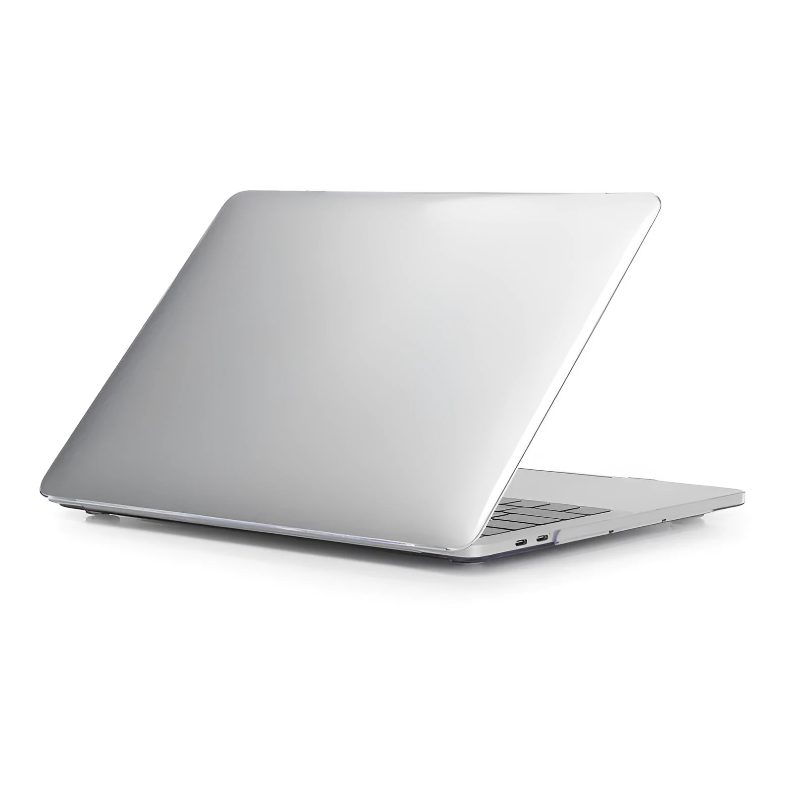 Hard transparent and black PC protective case for Apple MacBook Pro 14-inch and 16-inch laptops.