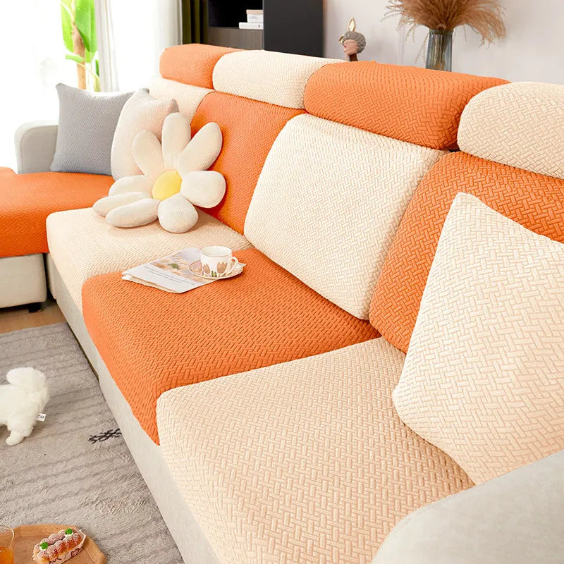 Home fashion polyester stretch sofa cover in fruit green colour for backer cushion furniture protection