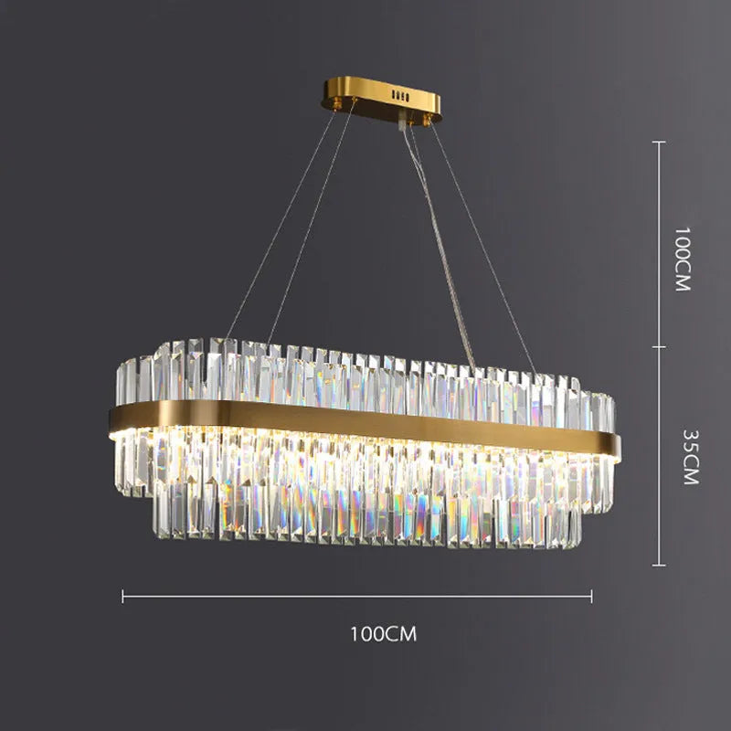 Modern crystal and stainless steel chandelier with multi-head fish-shaped design and LED lighting