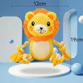 Two plush squeaky dog toys, a lion and a monkey, for medium and large dogs.