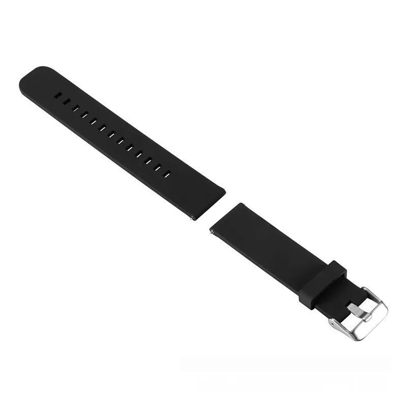 Jiaming Forerunner 245 silicone sports strap in seven colour options showing straight buckle