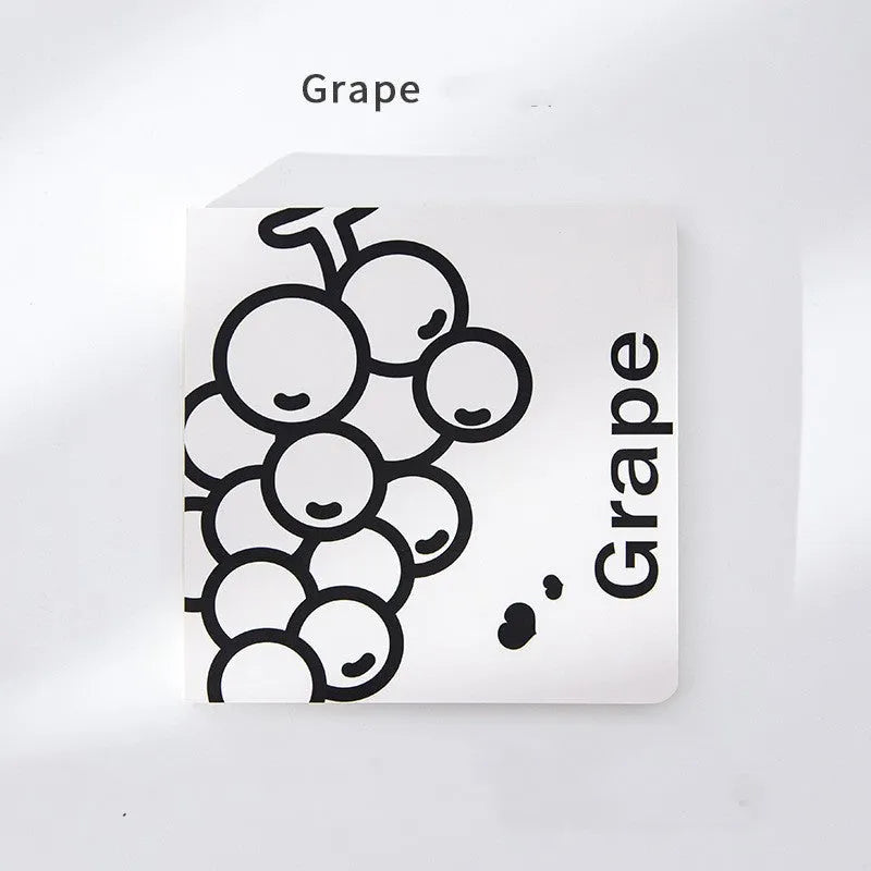 Square fruit design notebook with 14.5cm sides showing colour-embossed cover options.