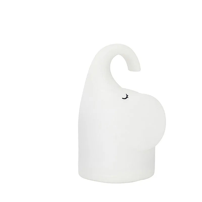 DOMI Elephant silicone night light with warm white 3000K LED glow, 96mm wide by 151mm tall