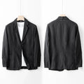 Men's loose fit linen casual suit jacket in solid colours