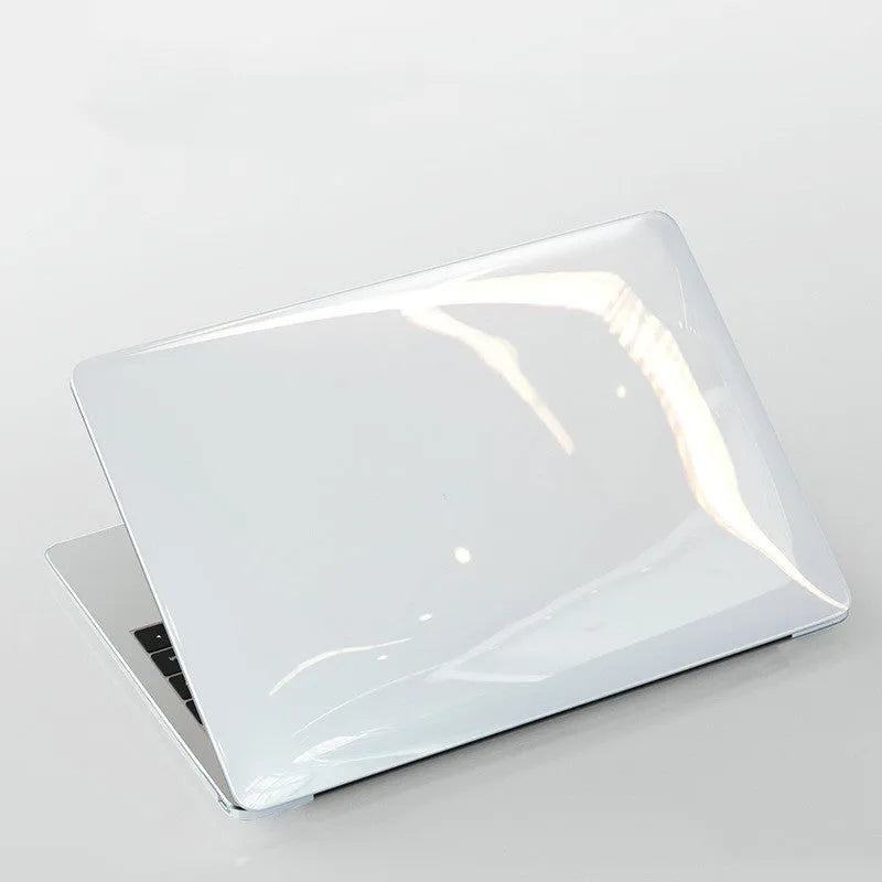 Black and transparent PC hard shell cases for Apple MacBook Pro 14-inch and 16-inch laptops.
