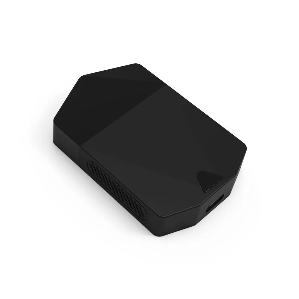 Black ABS wireless CarPlay adapter box M25 with 9 inch 1080 capacitive screen and Type-C interface, 65x43x12mm