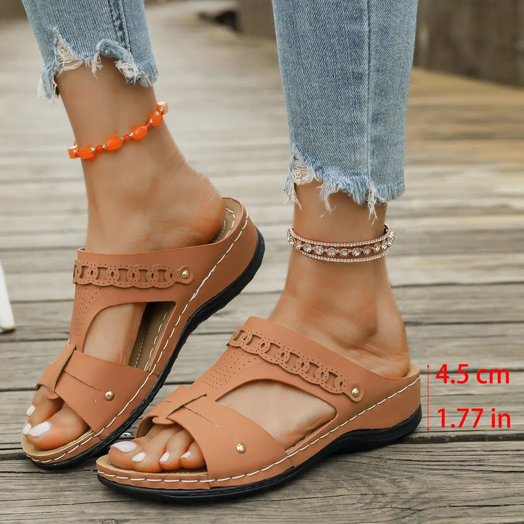 Personalised Roman-style slippers with slope heel design in multiple colour options