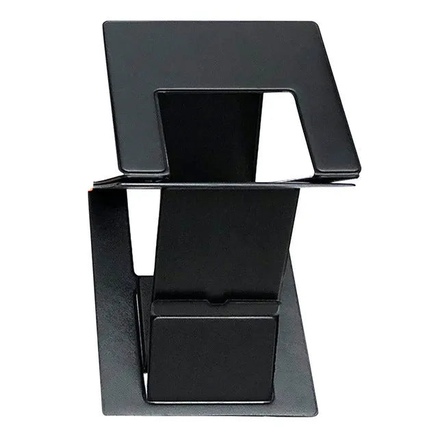Adjustable folding laptop and tablet stand in black, blue or orange, 28.5 x 24 x 2.5 cm, 725 g
