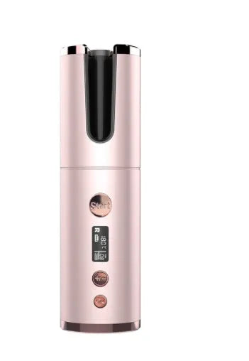 Wireless rechargeable automatic curling iron with tourmaline ceramic barrel, 4000mAh battery and USB charging