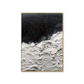 Hand-painted abstract oil painting canvas wall art Oceans Of Stars black and white seawave modern decor
