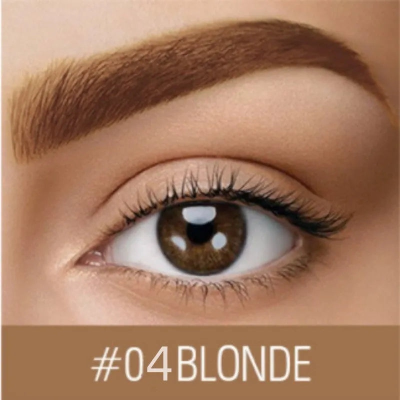 Waterproof brow cream in dark grey and golden yellow shades for quick-drying, long-lasting eyebrows