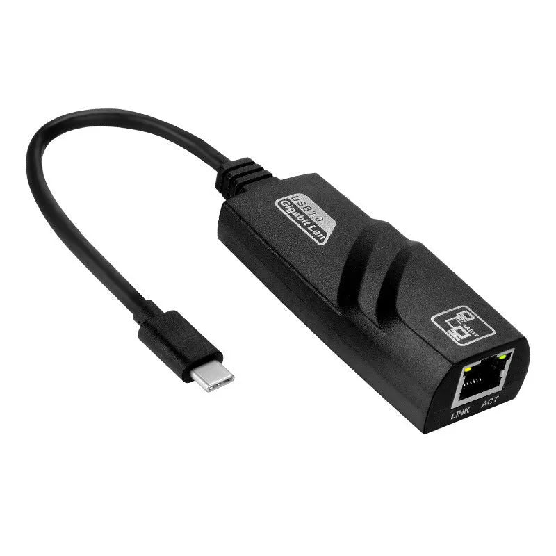 Type-C to RJ45 Gigabit network card adapter with USB 3.1 port, ultra-thin design
