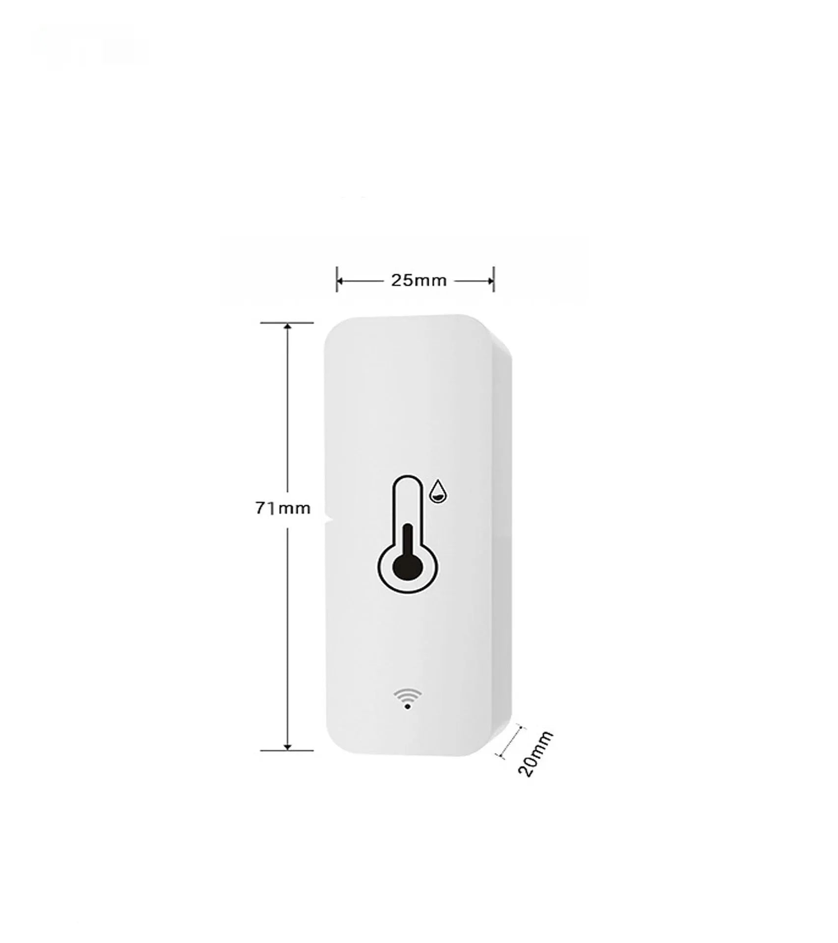WiFi and Zigbee temperature humidity sensor in ABS plastic case measuring 72mm