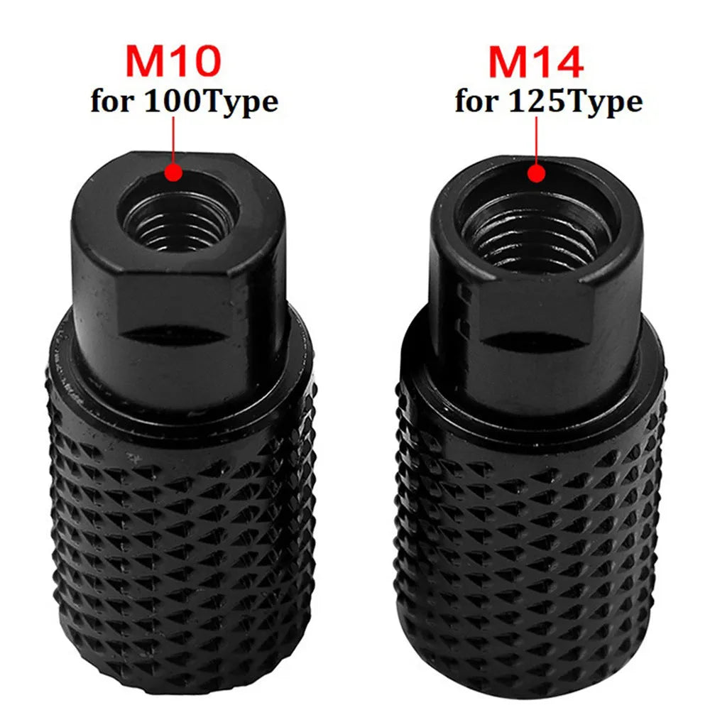 Metal spherical grinding head attachment for angle grinders with M10 and M14 thread compatibility