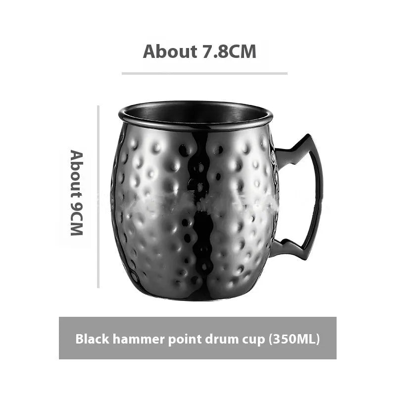 Stainless steel Moscow Mule cup with copper-plated finish in silver, gold, rose gold or black colour options