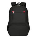 Insulated oxford cloth backpack in light grey showing curved shoulder straps and dry-wet separation compartment.