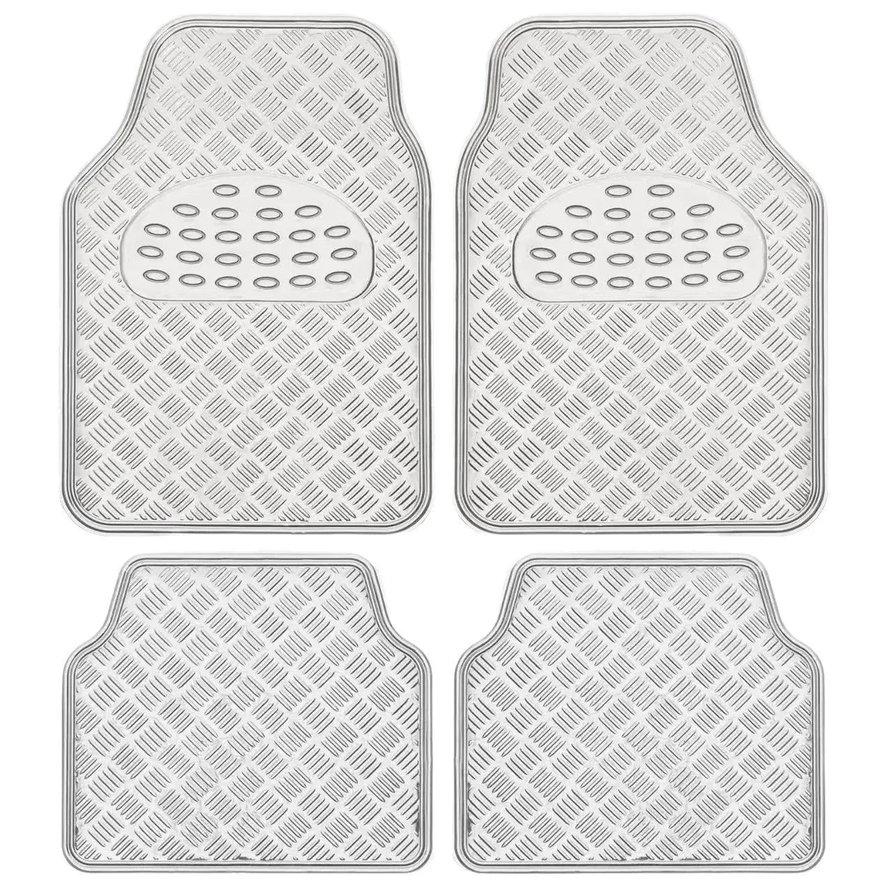 Blue universal car aluminum film foot mat four-piece set with non-slip PVC surface