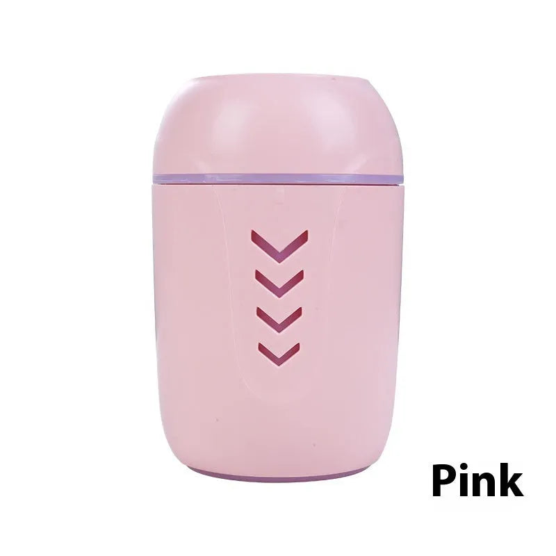 Round portable air purifier in blue colour with USB cable for home, office or vehicle use