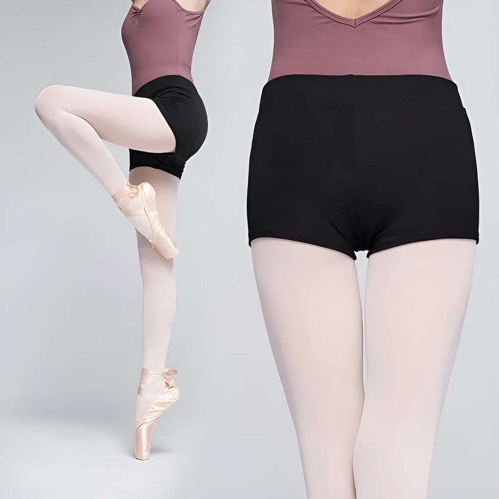 Black cotton women's dance practice pants for ballet and fitness.