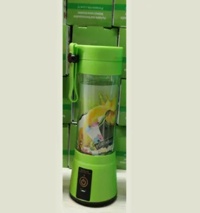 Portable USB rechargeable blender with six blades, 380ml capacity, in pink colour option
