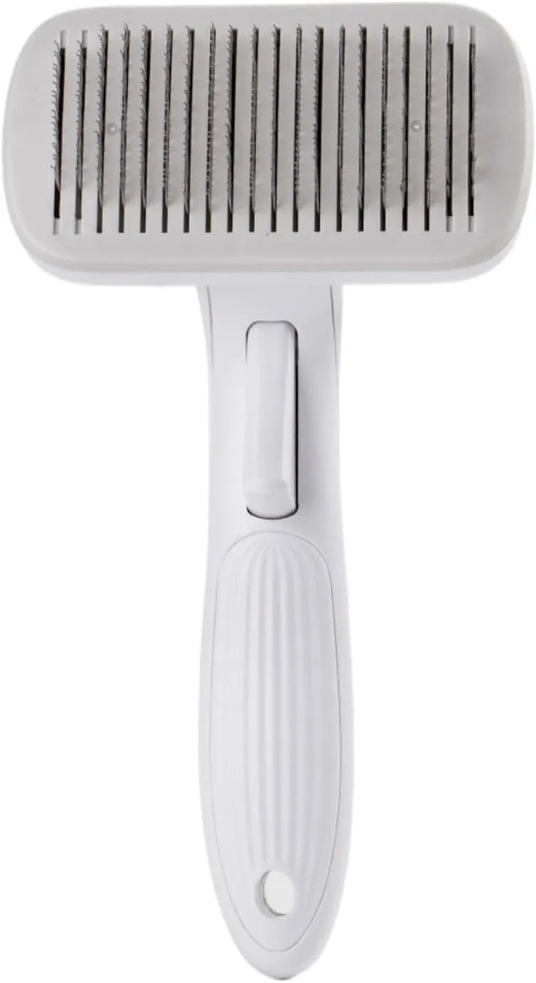 Automatic pet hair removal comb for dogs and cats measuring 10.7x19.5cm