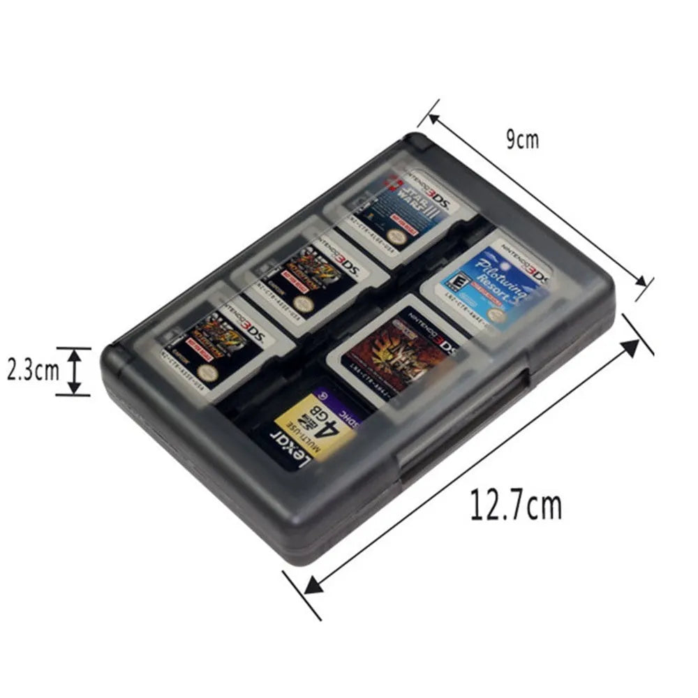 NDS 3DS game card storage box with 24 slots in black PP plastic