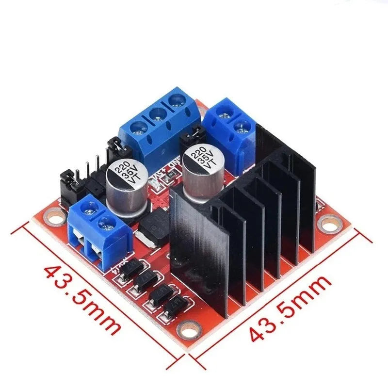 L298N dual H-bridge motor driver board module for DC and stepper motor control