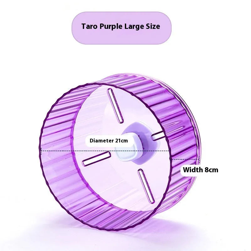 21cm plastic parrot running wheel toy in transparent, green, grey, orange, or purple colours for bird exercise