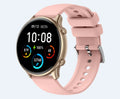 Round touch screen smart sports watch with heart rate monitor on silicone wrist strap