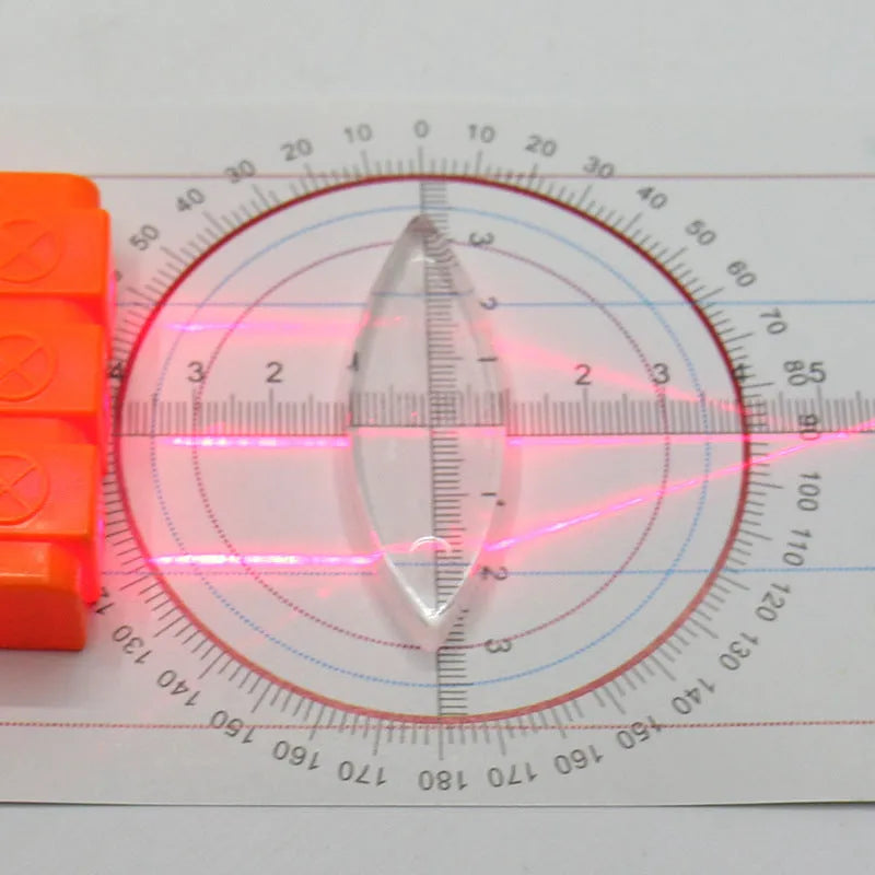 Acrylic optical parallel lenses set for junior high physics experiments