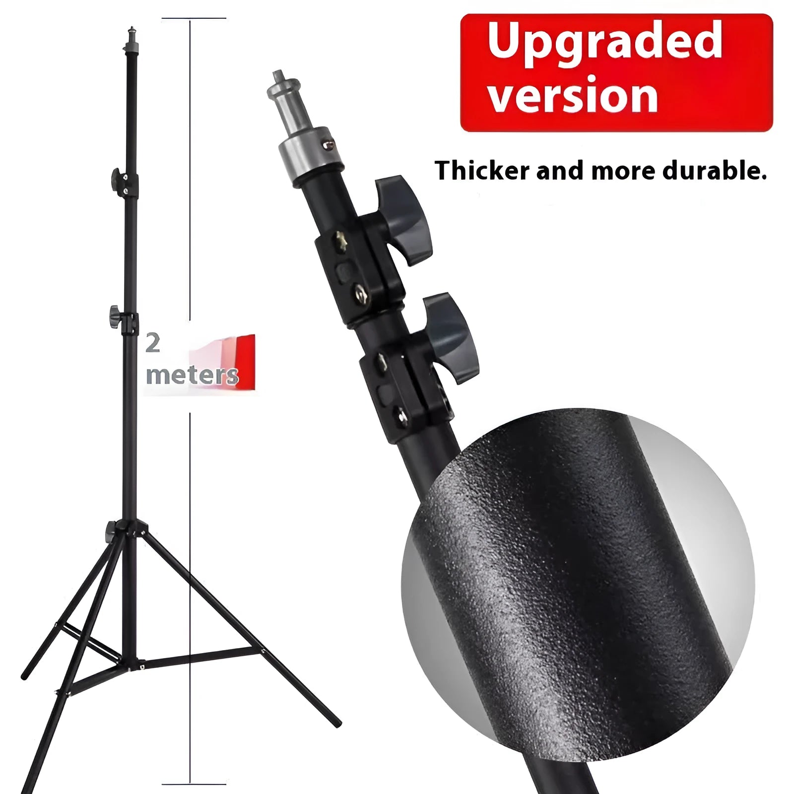Floor tripod light stand with frosted legs and mobile phone holder mounted
