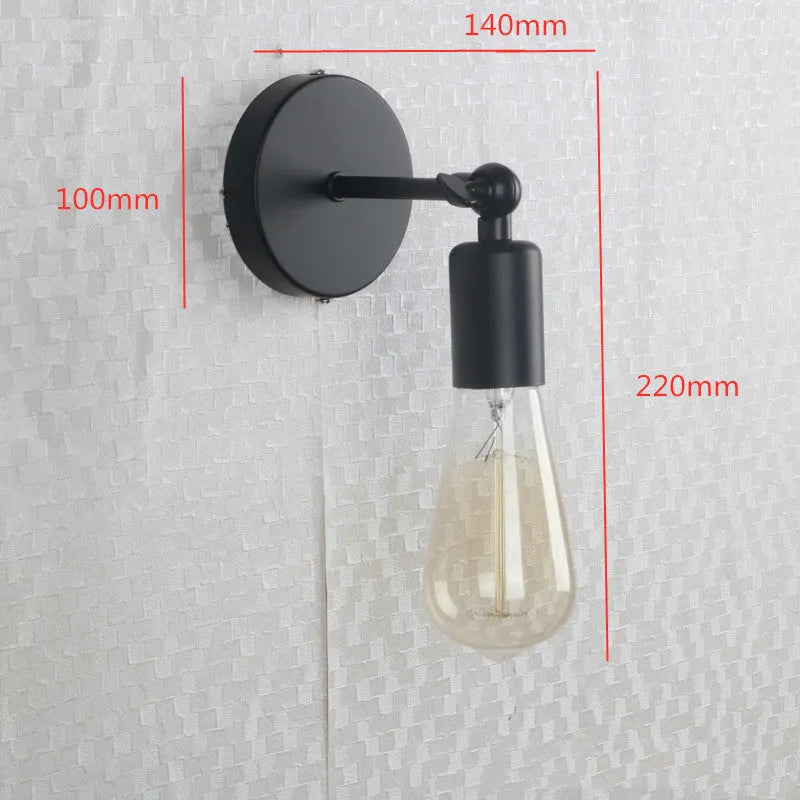 American black industrial style small wall lamp wrought iron antique finish indoor