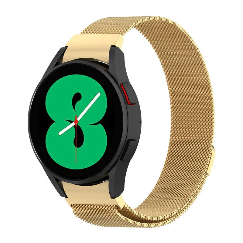 Magnetic Milan stainless steel watch strap for Samsung Watch4 in silver